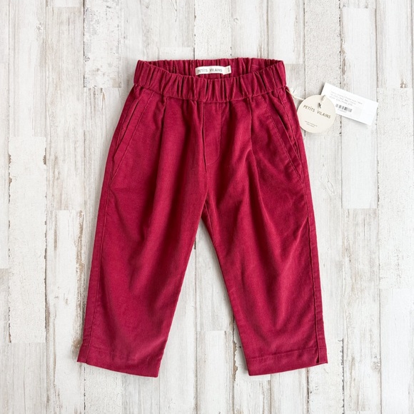 Petits Vilains Other - NWT Petits Vilains Frederique Corduroy Pants 18-24M Burgundy Red